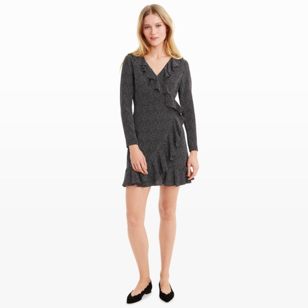 Club Monaco Polka Dot Wrap Dress Size 10 100% Silk